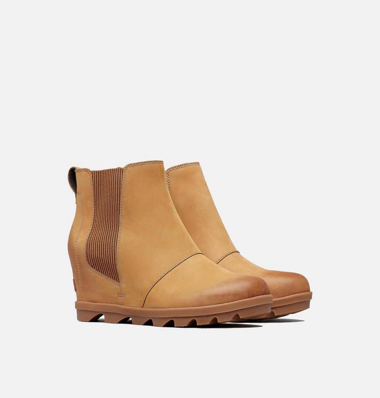 Women's Joan of Arctic Wedge Chelsea Boot, Color: Camel Brown, image 2