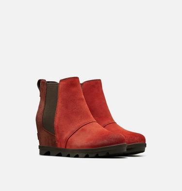 Women's Joan of Arctic Wedge Chelsea Boot, Color: Carnelian Red, image 2