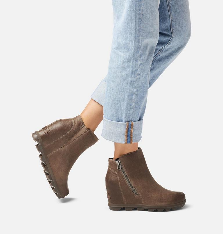 Women's Joan Of Arctic Wedge II Zip Bootie, Color: Ash Brown, image 7