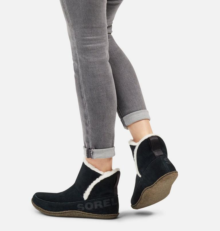 Women's Nakiska Bootie Slipper, Color: Black, Natural, image 7