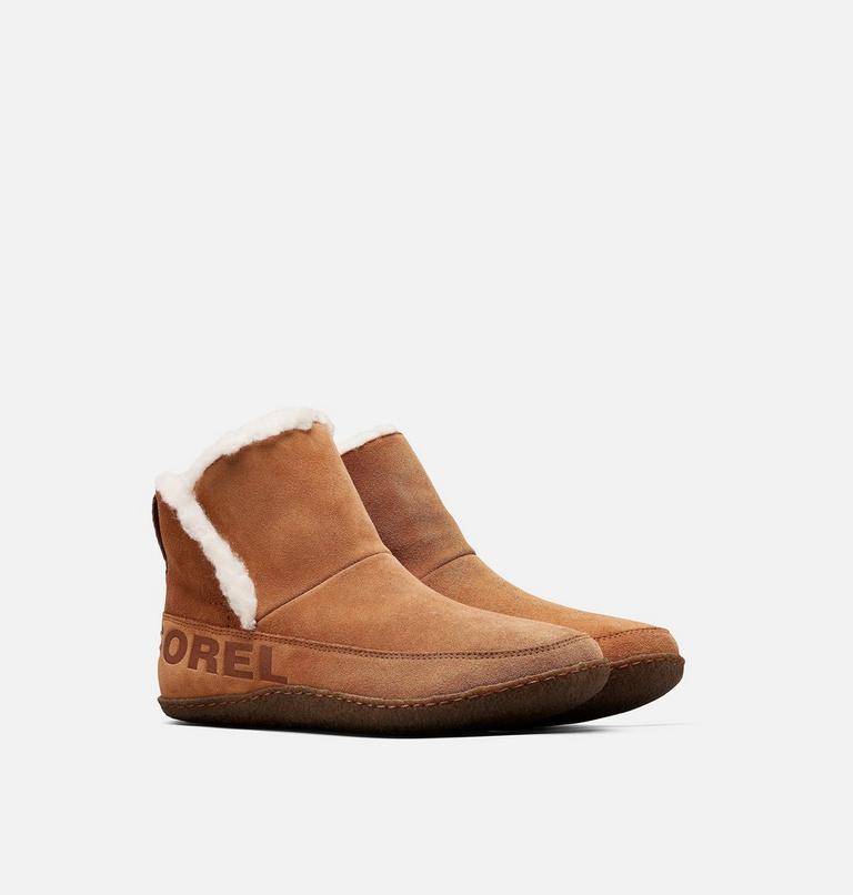 Women's Nakiska Bootie Slipper, Color: Camel Brown, Natural, image 2