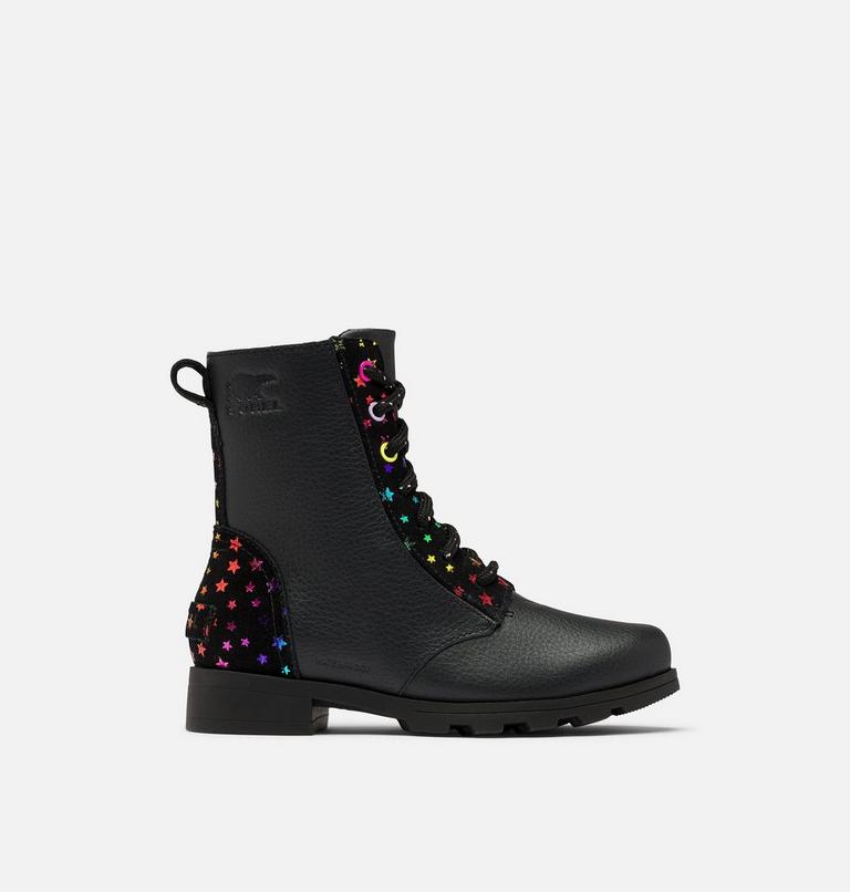 Youth Emelie Short Lace Boot, Color: Black, image 1