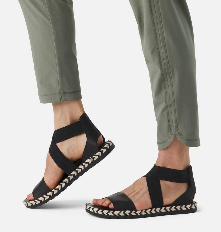 Women's Ella II Flat Sandal, Color: Black, Tan, image 7