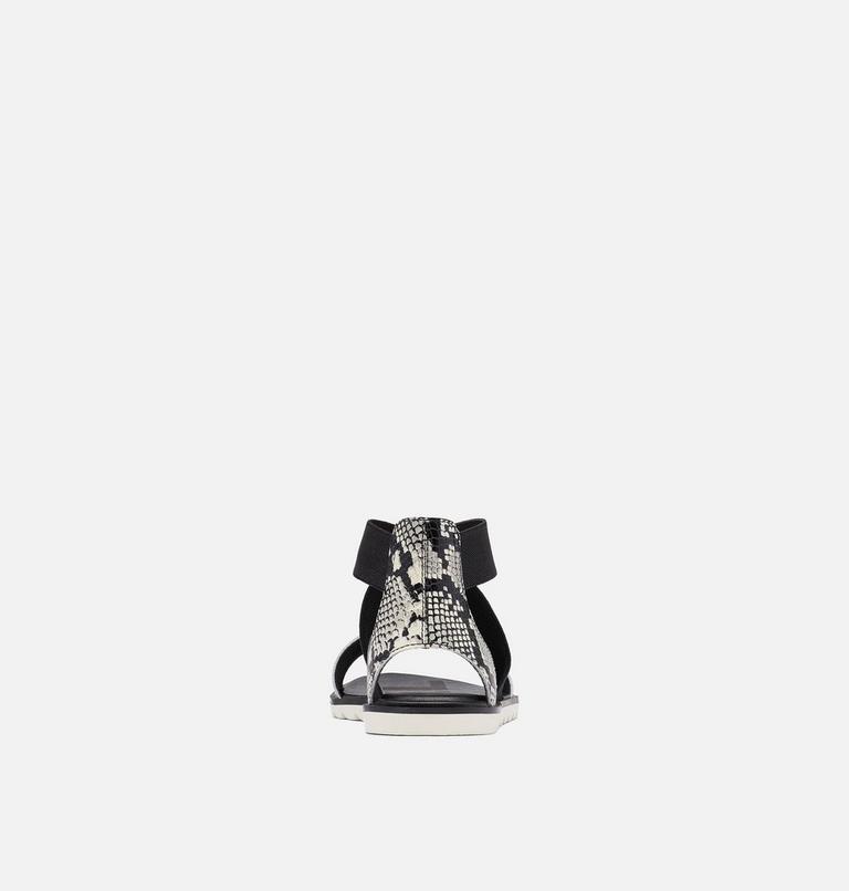 Women's Ella II Flat Sandal, Color: Snake, Black, image 3