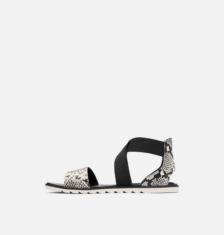 Women's Ella II Flat Sandal, Color: Snake, Black, image 4
