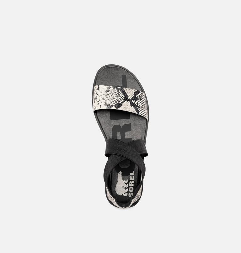 Women's Ella II Flat Sandal, Color: Snake, Black, image 5