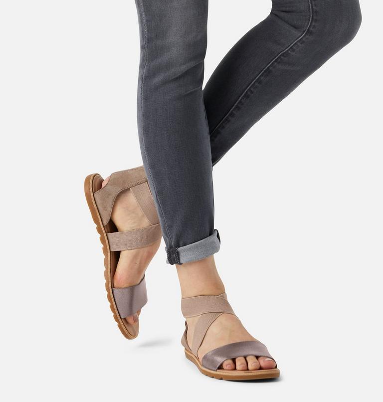 Women's Ella II Flat Sandal, Color: Ash Brown, image 7