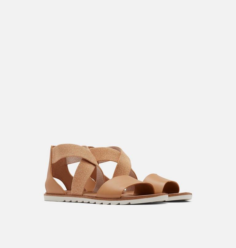 Women's Ella II Flat Sandal, Color: Honest Beige, Chalk, image 2