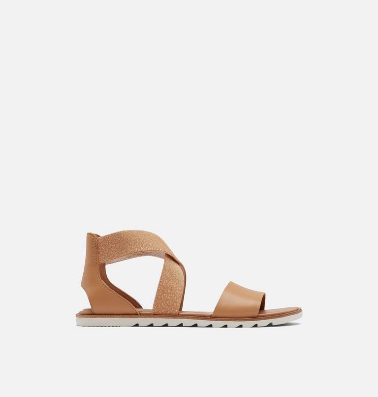 Women's Ella II Flat Sandal, Color: Honest Beige, Chalk, image 1