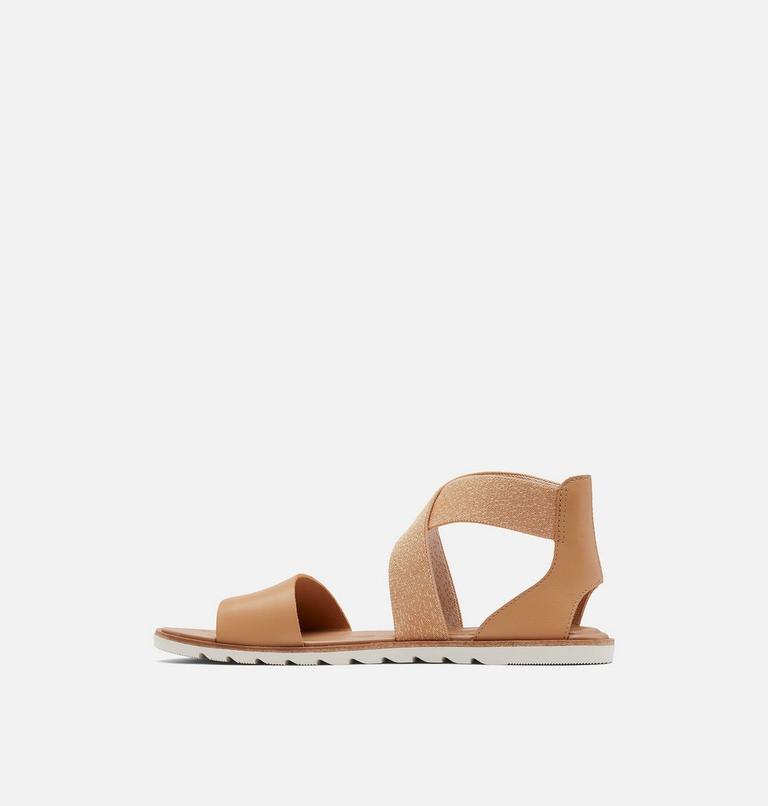 Women's Ella II Flat Sandal, Color: Honest Beige, Chalk, image 4