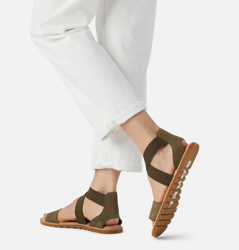 Women's Ella II Flat Sandal, Color: Olive Green, image 7