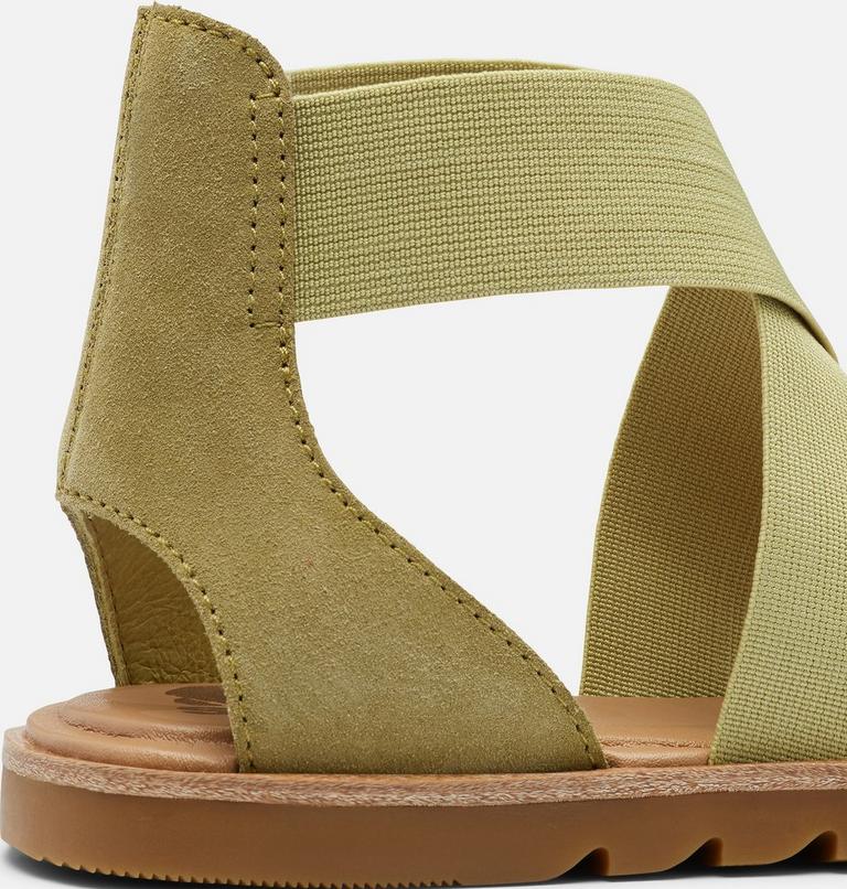 Women's Ella II Flat Sandal, Color: Olive Shade, Chalk, image 7