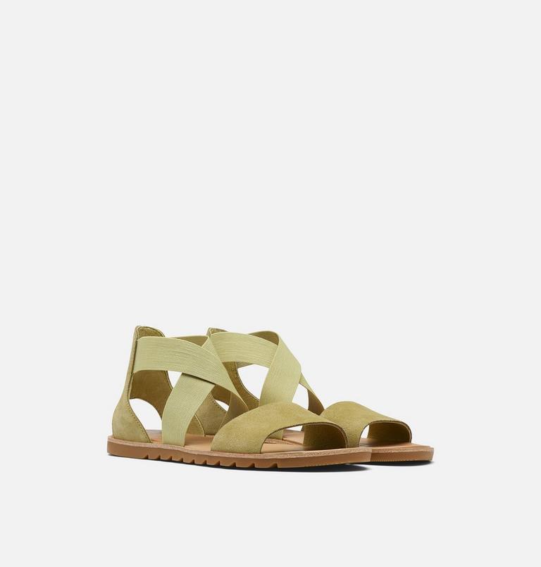 Women's Ella II Flat Sandal, Color: Olive Shade, Chalk, image 2