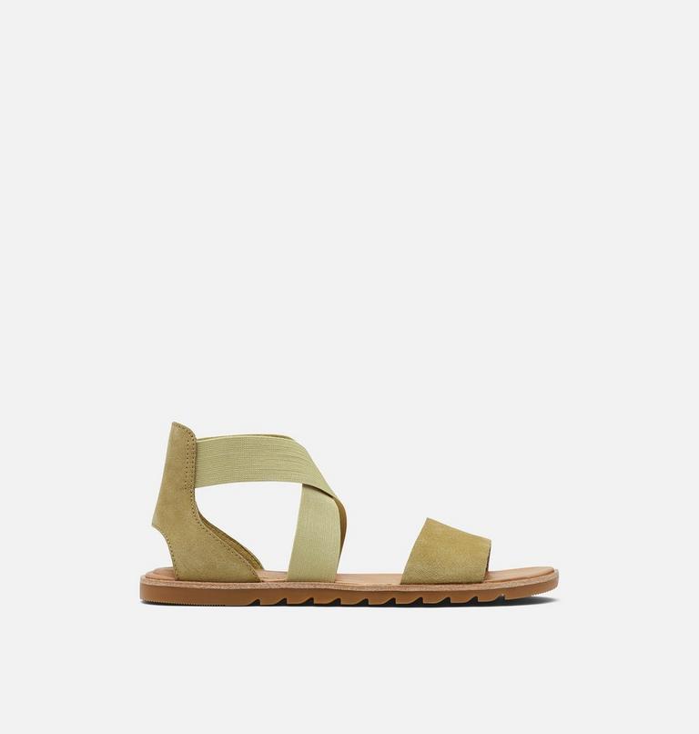 Women's Ella II Flat Sandal, Color: Olive Shade, Chalk, image 1