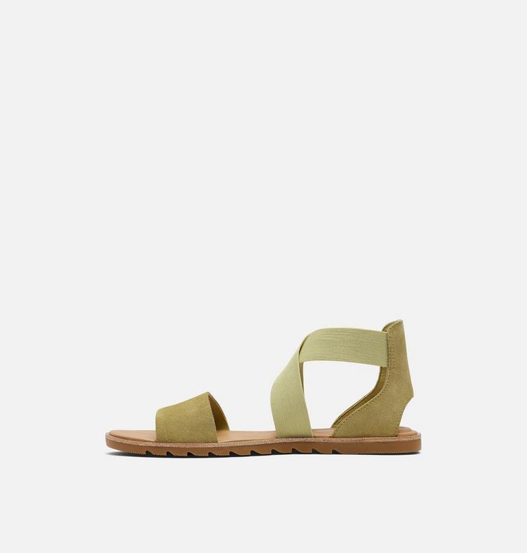 Women's Ella II Flat Sandal, Color: Olive Shade, Chalk, image 4