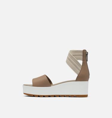 Women's Cameron Platform Ankle Strap Wedge Sandal, Color: Omega Taupe, Sea Salt, image 4