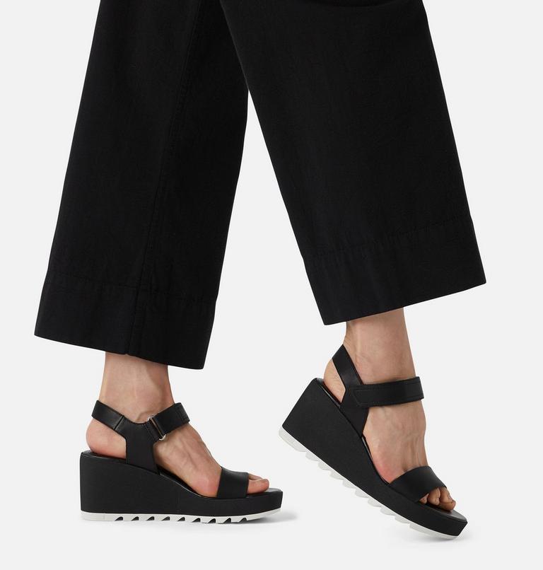 Women's Cameron Wedge Leather Sandal, Color: Black, image 7