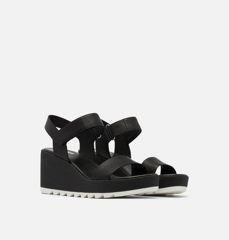 Women's Cameron Wedge Leather Sandal, Color: Black, image 2
