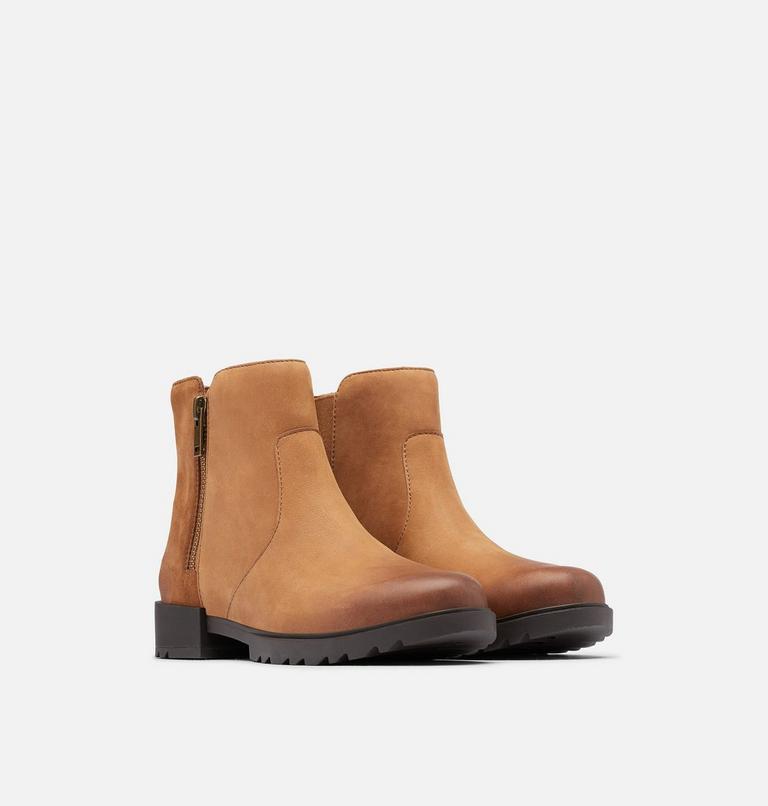 Women's Emelie II Zip Waterproof Ankle Boot, Color: Taffy Leather, Black, image 2
