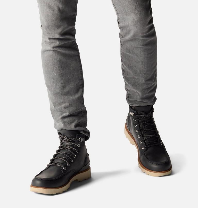 Men's Caribou Moc Boot, Color: Black, Oatmeal, image 7