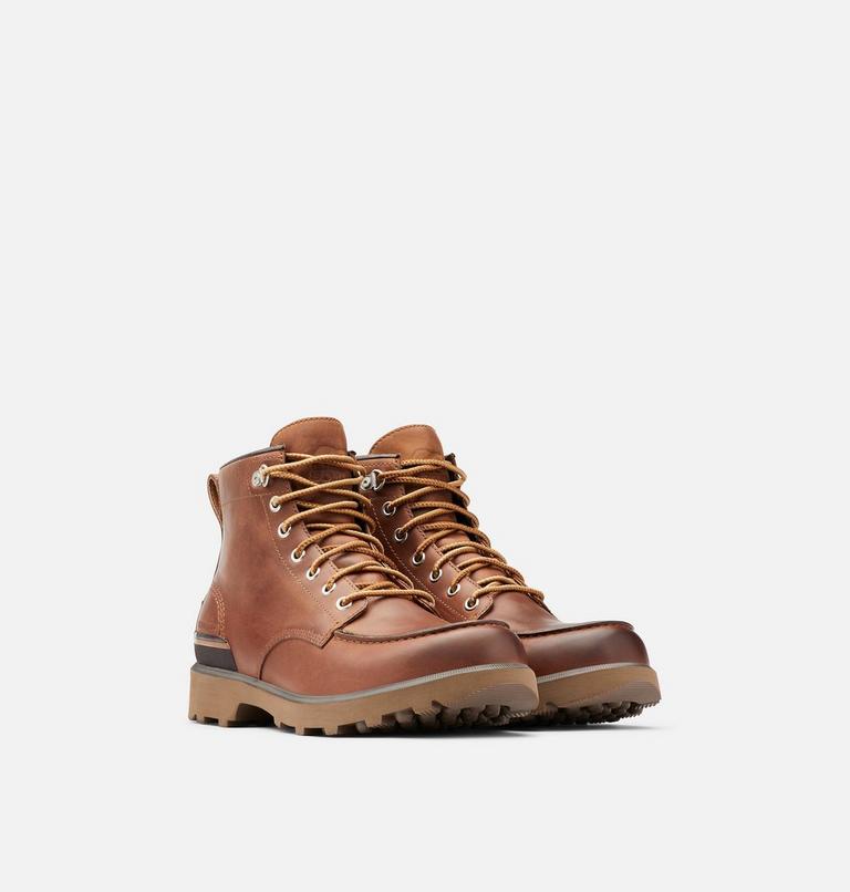 Men's Caribou Moc Boot, Color: Velvet Tan, Blackened Brown, image 2