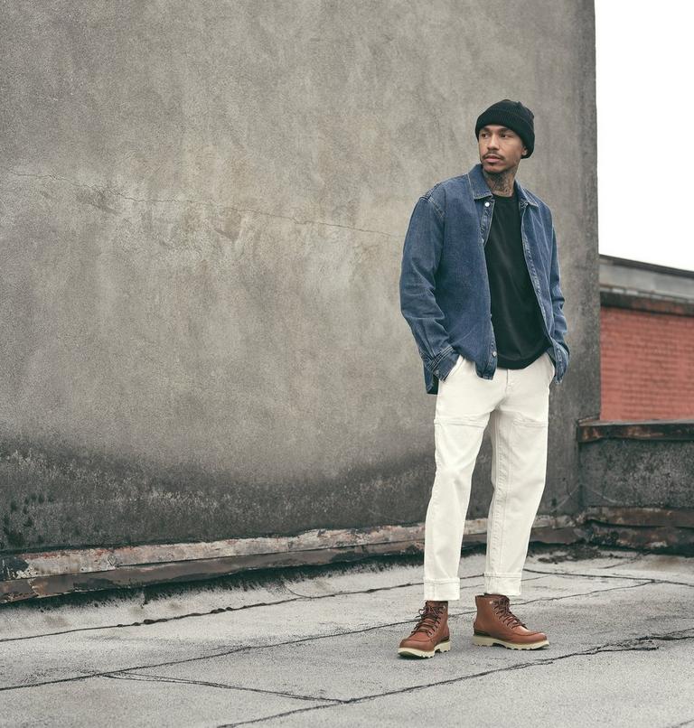 Men's Caribou Moc Boot, Color: Dark Caramel, Oatmeal, image 8