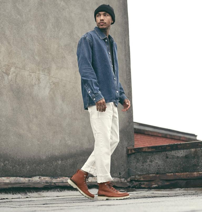 Men's Caribou Moc Boot, Color: Dark Caramel, Oatmeal, image 9