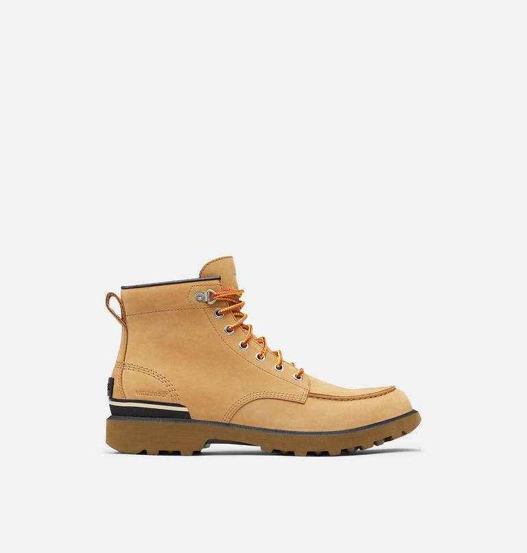 Men's Caribou Moc Boot, Color: Buff, Black, image 1