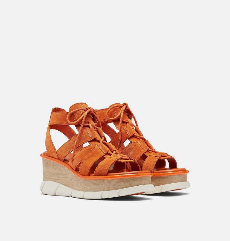 Women's Joanie III Lace-Up Wedge Sandal, Color: Desert Sun, Chalk, image 2