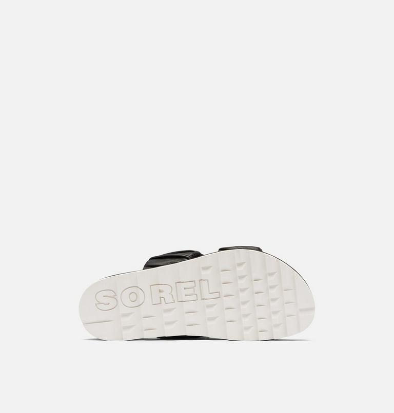 Women's Roaming Two Strap Slide Flat Sandal, Color: Black, Chalk, image 6