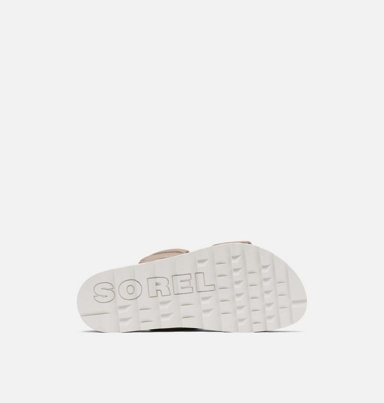 Women's Roaming Two Strap Slide Flat Sandal, Color: Omega Taupe, Chalk, image 6