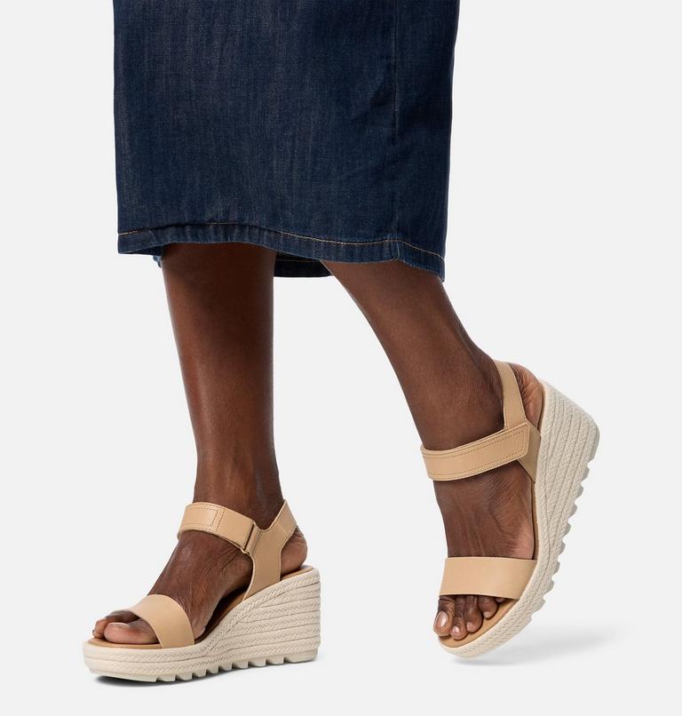 CAMERON WEDGE SANDAL | 246 | 12, Color: Honest Beige, Chalk, image 10