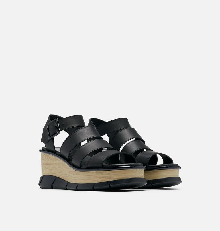 Women's Joanie III Ankle Strap Wedge Sandal, Color: Black, Black, image 2