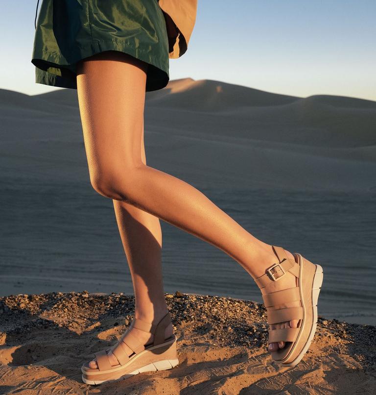 Women's Joanie III Ankle Strap Wedge Sandal, Color: Honest Beige, Chalk, image 10