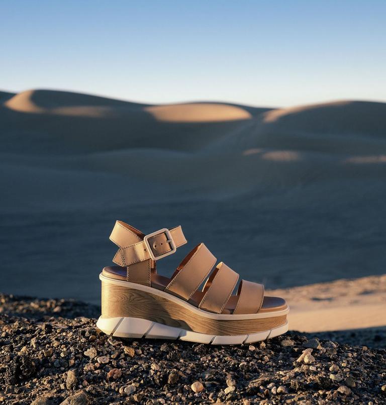 Women's Joanie III Ankle Strap Wedge Sandal, Color: Honest Beige, Chalk, image 11