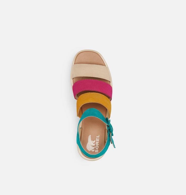 Women's Joanie III Ankle Strap Wedge Sandal, Color: Teal Chloride, Gum 2, image 5