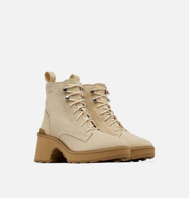 Women's Hi-Line Heel Lace Boot, Color: Bleached Ceramic, Caribou Buff, image 10