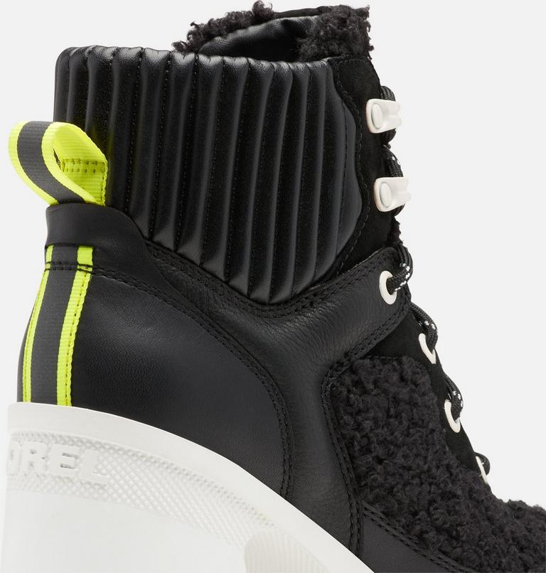 Women's Brex Heel Cozy Lace Bootie, Color: Black, Sea Salt, image 7