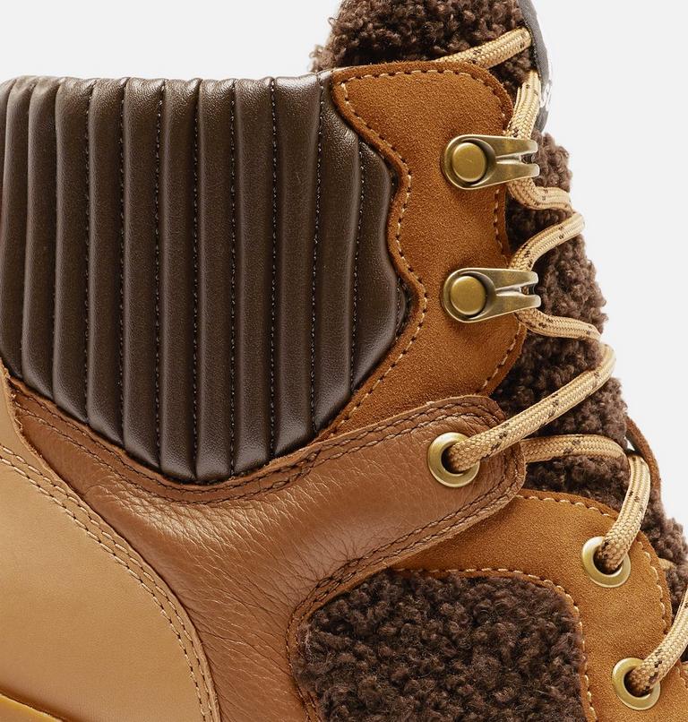 Women's Brex Heel Cozy Lace Bootie, Color: Tawny Buff, Blackened Brown, image 9