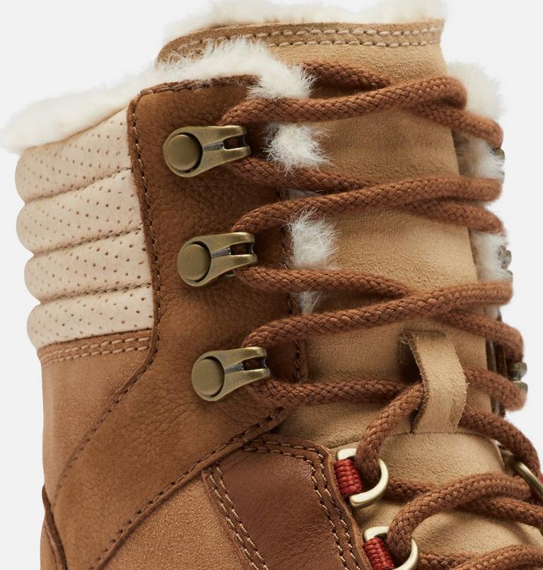 Women's Lennox Lace Cozy STKD Waterproof Boot, Color: Velvet Tan, Warp Red, image 7