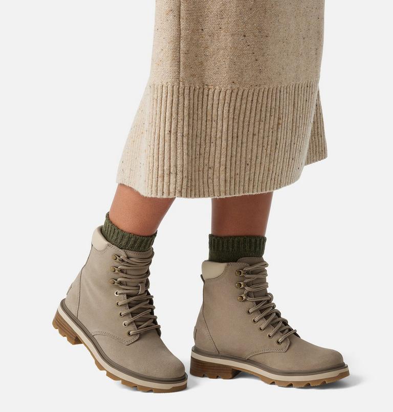 Women's Lennox Lace STKD Boot, Color: Omega Taupe, Gum, image 7