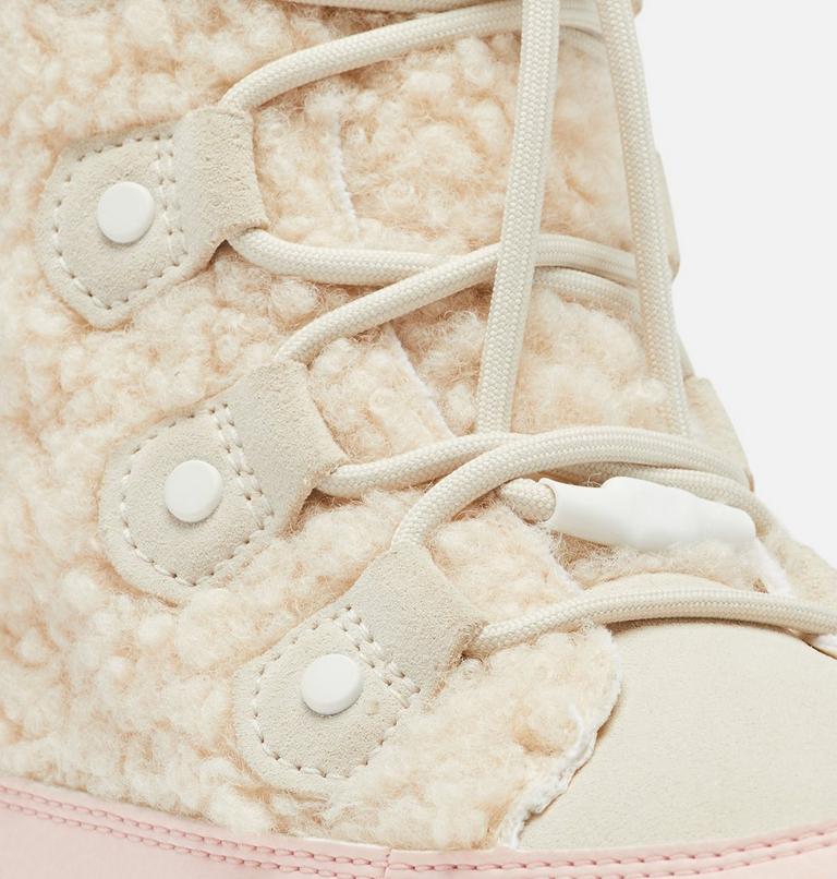 Youth Sorel Explorer Cozy Shearling Winter Boot, Color: Natural, Vintage Pink, image 7