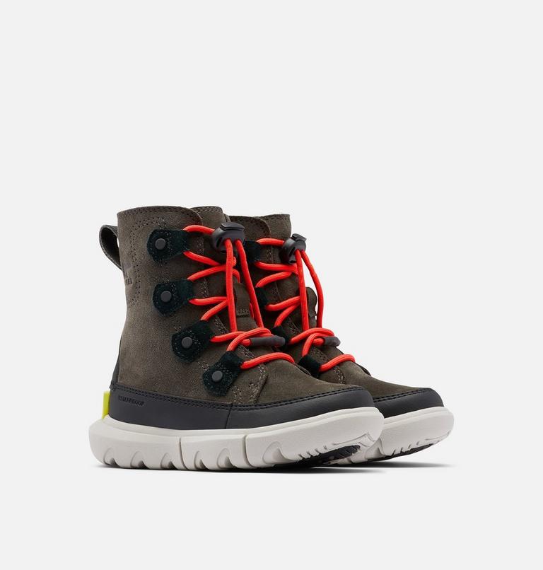 Kids Sorel Explorer Lace Winter boot, Color: Jet, Black, image 2