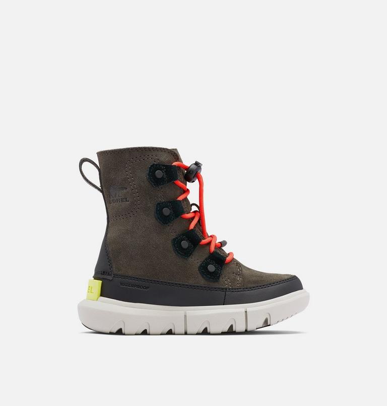 Kids Sorel Explorer Lace Winter boot, Color: Jet, Black, image 1
