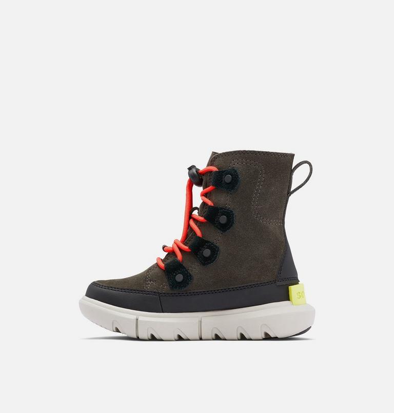 Kids Sorel Explorer Lace Winter boot, Color: Jet, Black, image 4