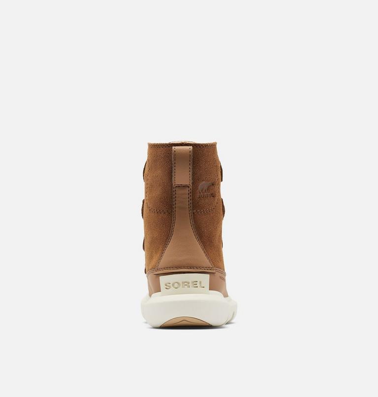 Kids Sorel Explorer Lace Winter boot, Color: Velvet Tan, Chalk, image 3