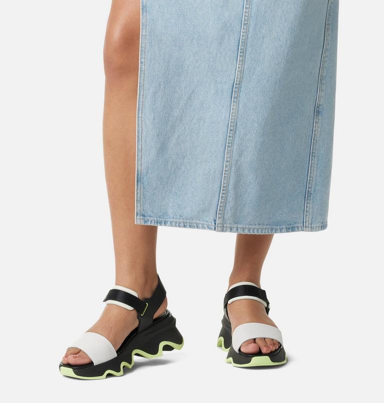 KINETIC Impact Sandales hautes compens&eacute;es &agrave; bride en Y pour femme, Color: Black, Jet, image 8