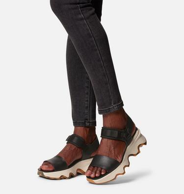 Women's Kinetic Impact Y-Strap High Sandal, Color: Black, Chalk, image 4