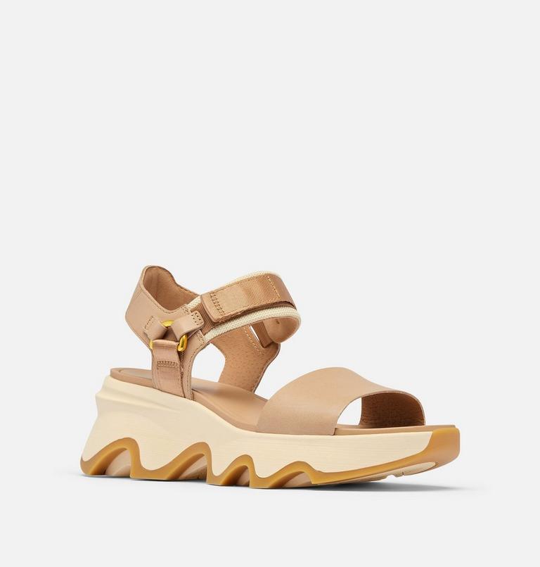 Women's Kinetic Impact Y-Strap High Sandal, Color: Honest Beige, Honey White, image 7