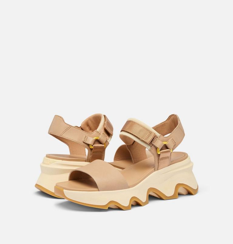 Women's Kinetic Impact Y-Strap High Sandal, Color: Honest Beige, Honey White, image 9